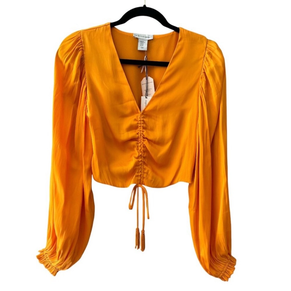 🆕 Cupcakes and Cashmere Satin Shirred Crop Top